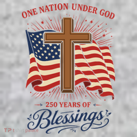 250th Anniversary One Nation Under God 250 Years Of Blessings America Flag Sweatshirt thumb 2
