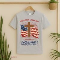 250th Anniversary One Nation Under God 250 Years Of Blessings America Flag T-Shirt thumb 2