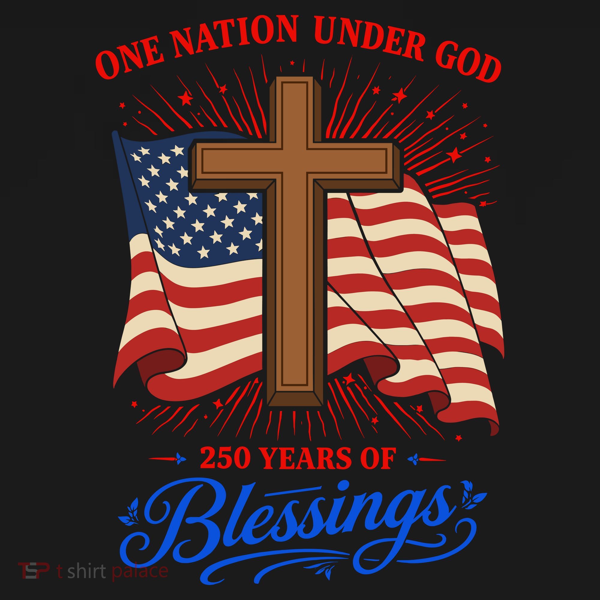 250th Anniversary One Nation Under God 250 Years Of Blessings America Flag Mousepad