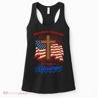 250th Anniversary One Nation Under God 250 Years Of Blessings America Flag Women's Tank Top thumb 0