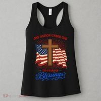 250th Anniversary One Nation Under God 250 Years Of Blessings America Flag Women's Tank Top thumb 3