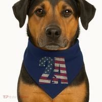 2nd Amendment Patriotic Gun Owner American Flag Rifle USA-Made Doggie Bandana thumb 1
