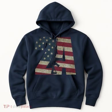 2nd Amendment Patriotic Gun Owner American Flag Rifle Hoodie