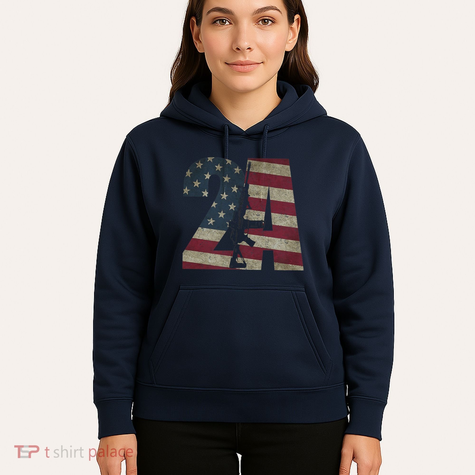 2nd Amendment Patriotic Gun Owner American Flag Rifle Hoodie