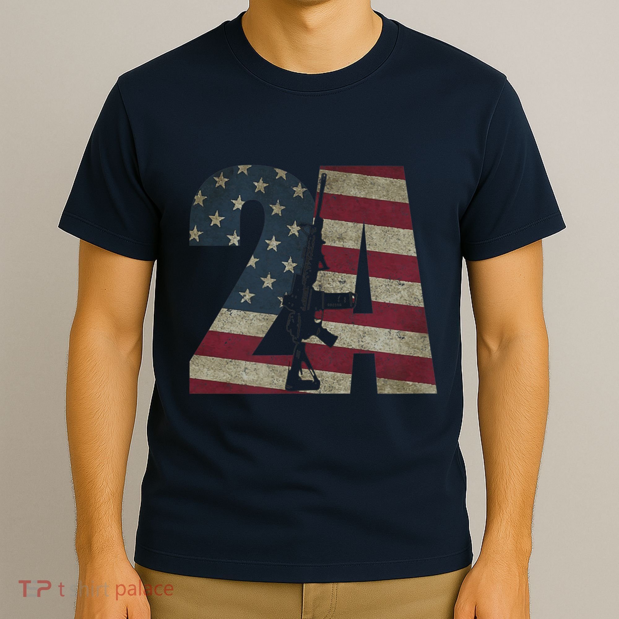 2nd Amendment Patriotic Gun Owner American Flag Rifle T-Shirt