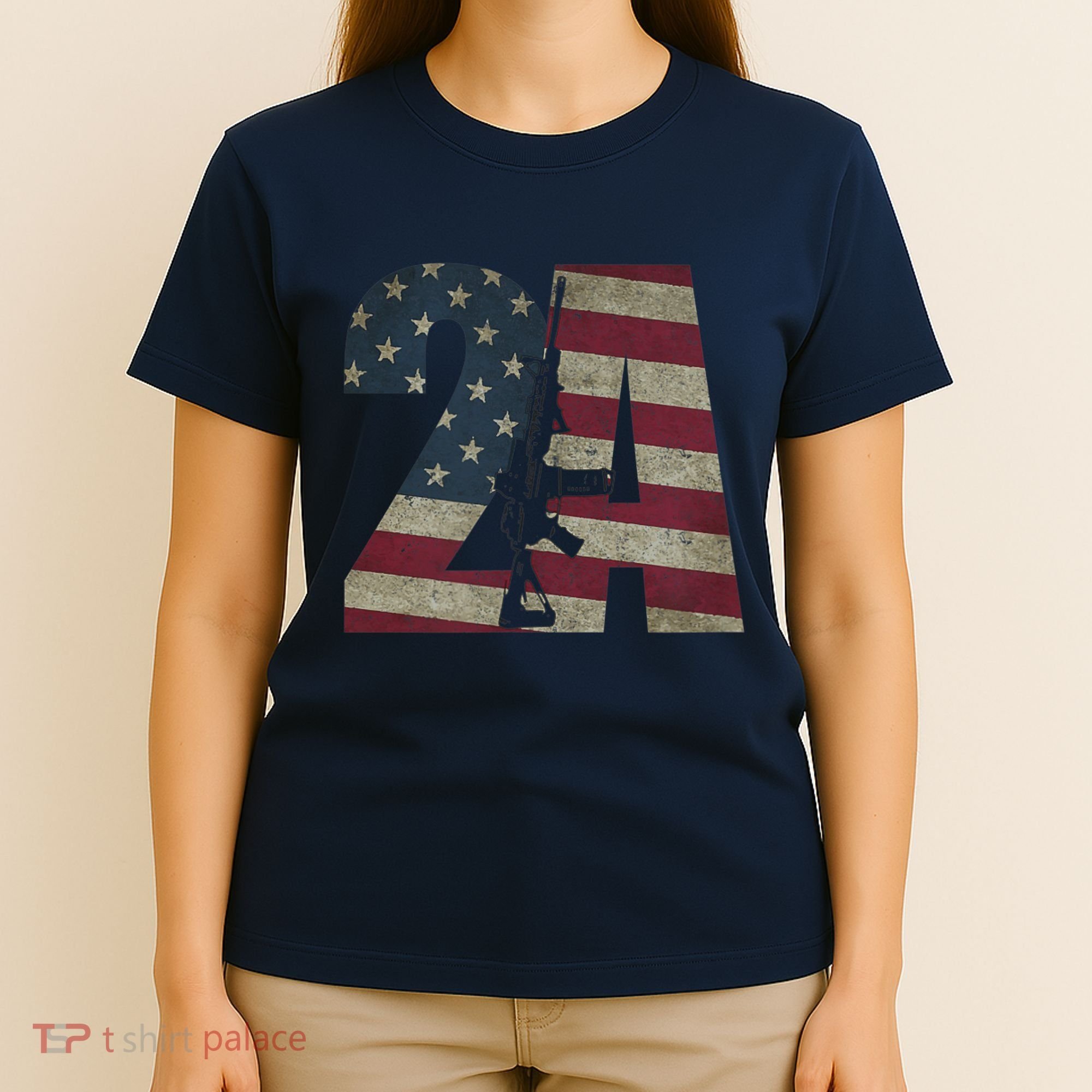 2nd Amendment Patriotic Gun Owner American Flag Rifle T-Shirt