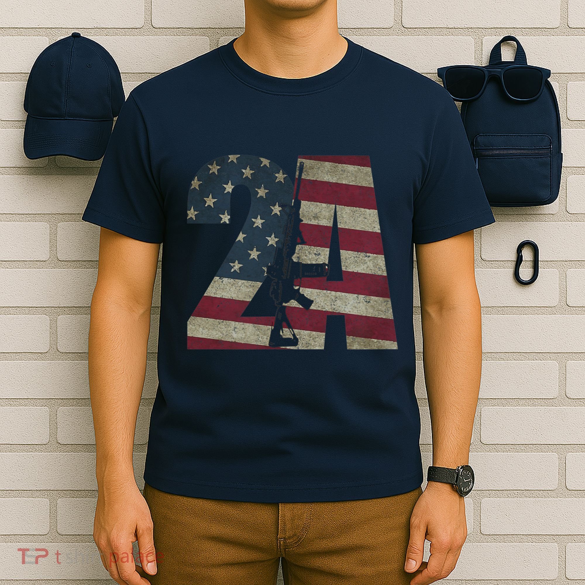2nd Amendment Patriotic Gun Owner American Flag Rifle T-Shirt
