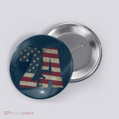 2nd Amendment Patriotic Gun Owner American Flag Rifle Button