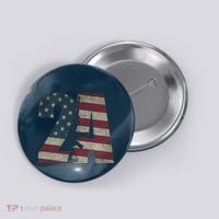 2nd Amendment Patriotic Gun Owner American Flag Rifle Button thumb 0