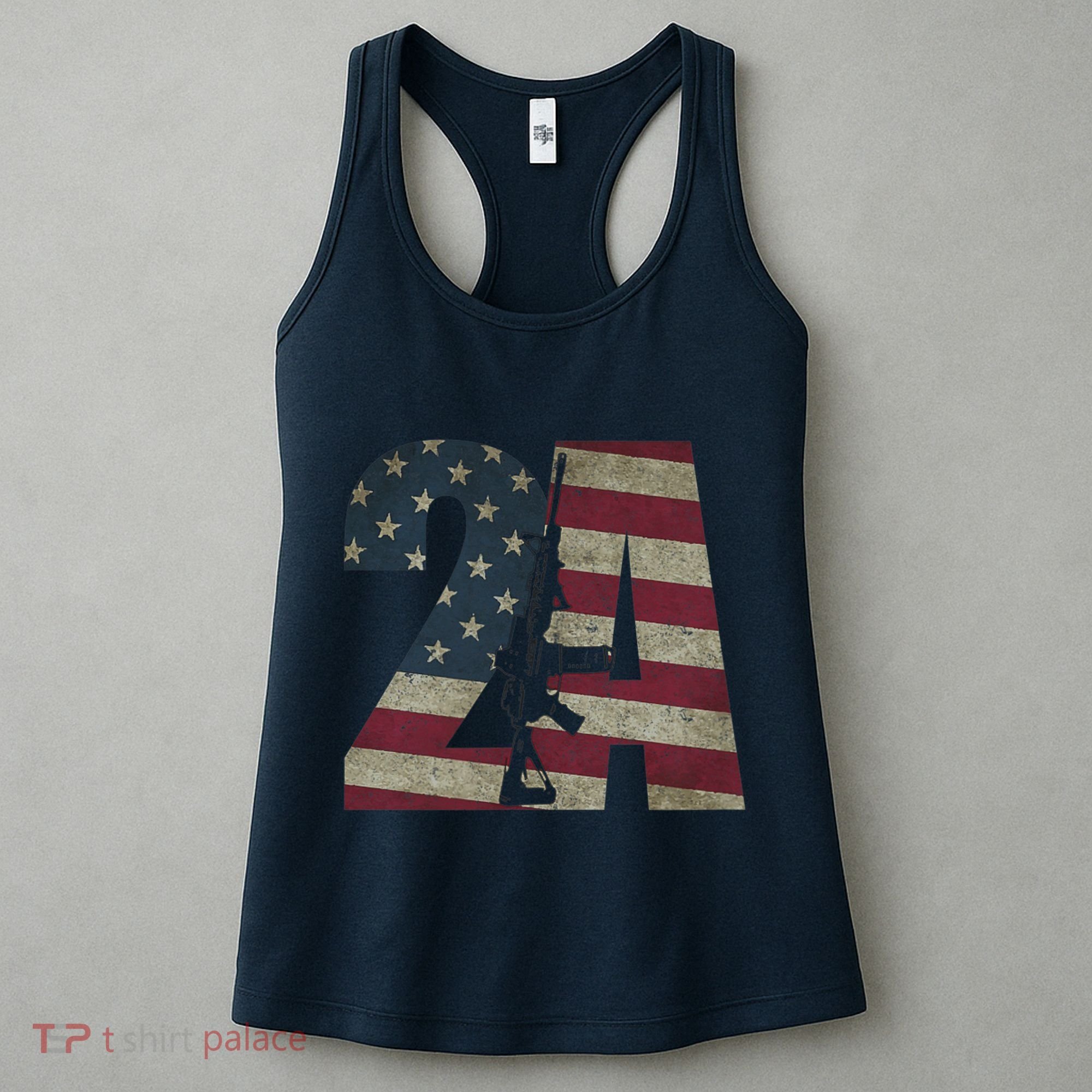 2nd Amendment Patriotic Gun Owner American Flag Rifle Women's Tank Top