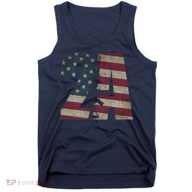 2nd Amendment Patriotic Gun Owner American Flag Rifle Tank Top