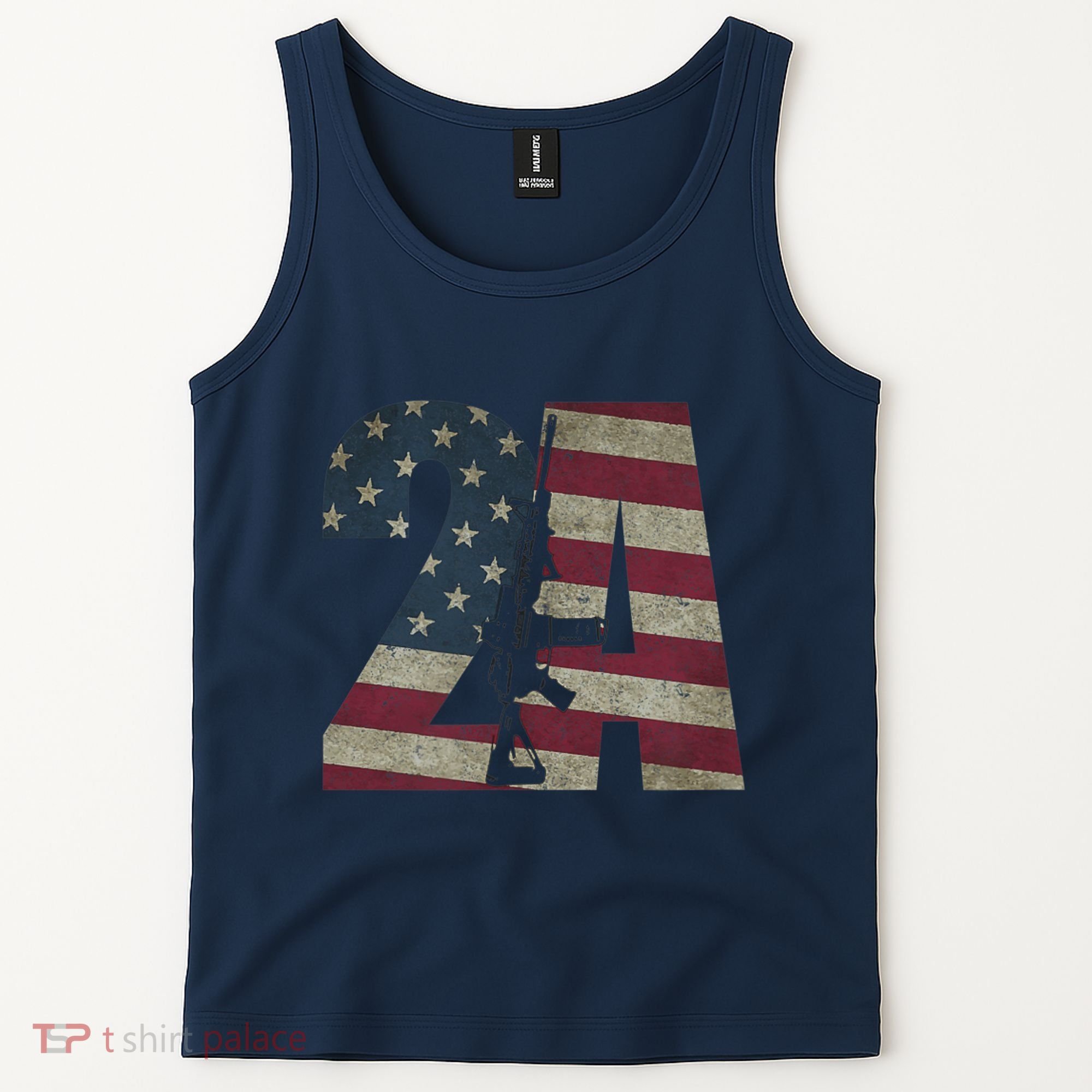 2nd Amendment Patriotic Gun Owner American Flag Rifle Tank Top