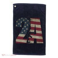 2nd Amendment Patriotic Gun Owner American Flag Rifle Golf Towel thumb 0