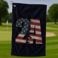 2nd Amendment Patriotic Gun Owner American Flag Rifle Golf Towel thumb 1