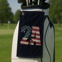 2nd Amendment Patriotic Gun Owner American Flag Rifle Golf Towel thumb 2