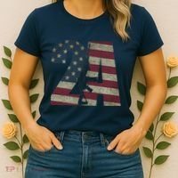 2nd Amendment Patriotic Gun Owner American Flag Rifle Women's T-Shirt thumb 2