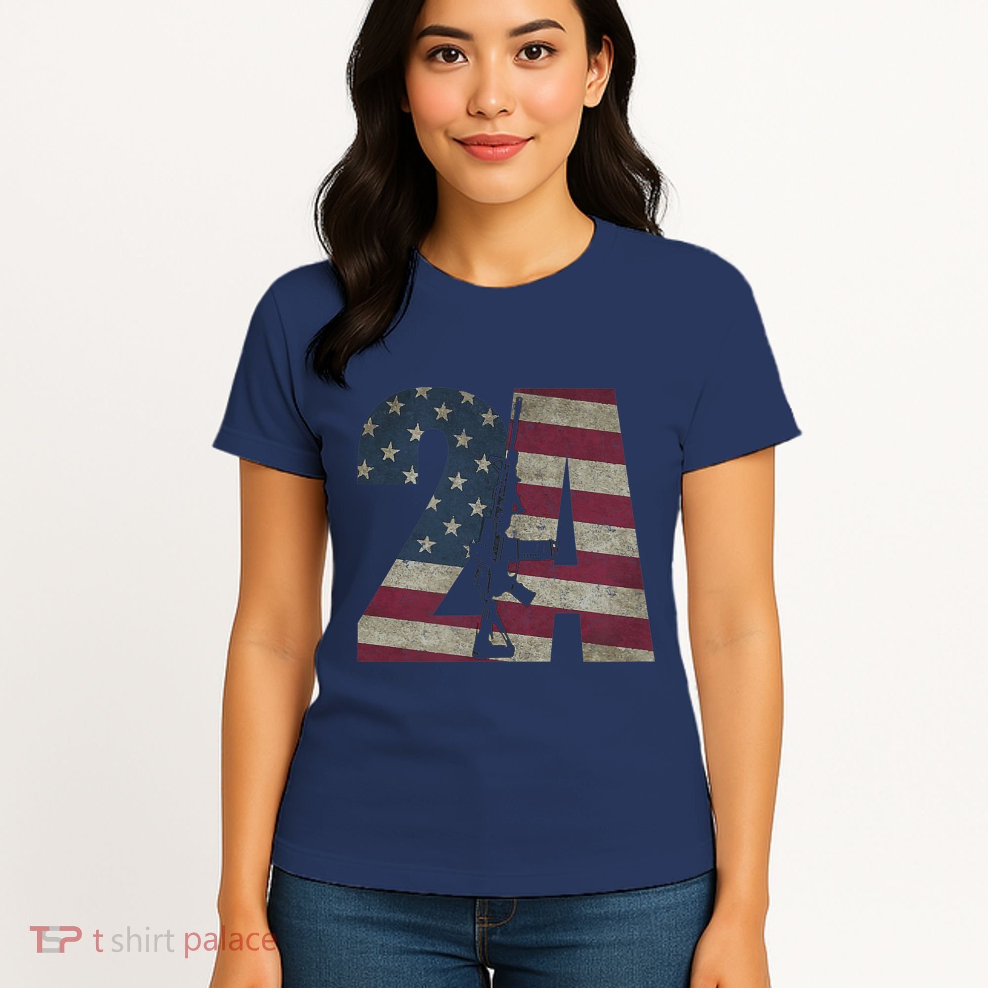2nd Amendment Patriotic Gun Owner American Flag Rifle Women's T-Shirt
