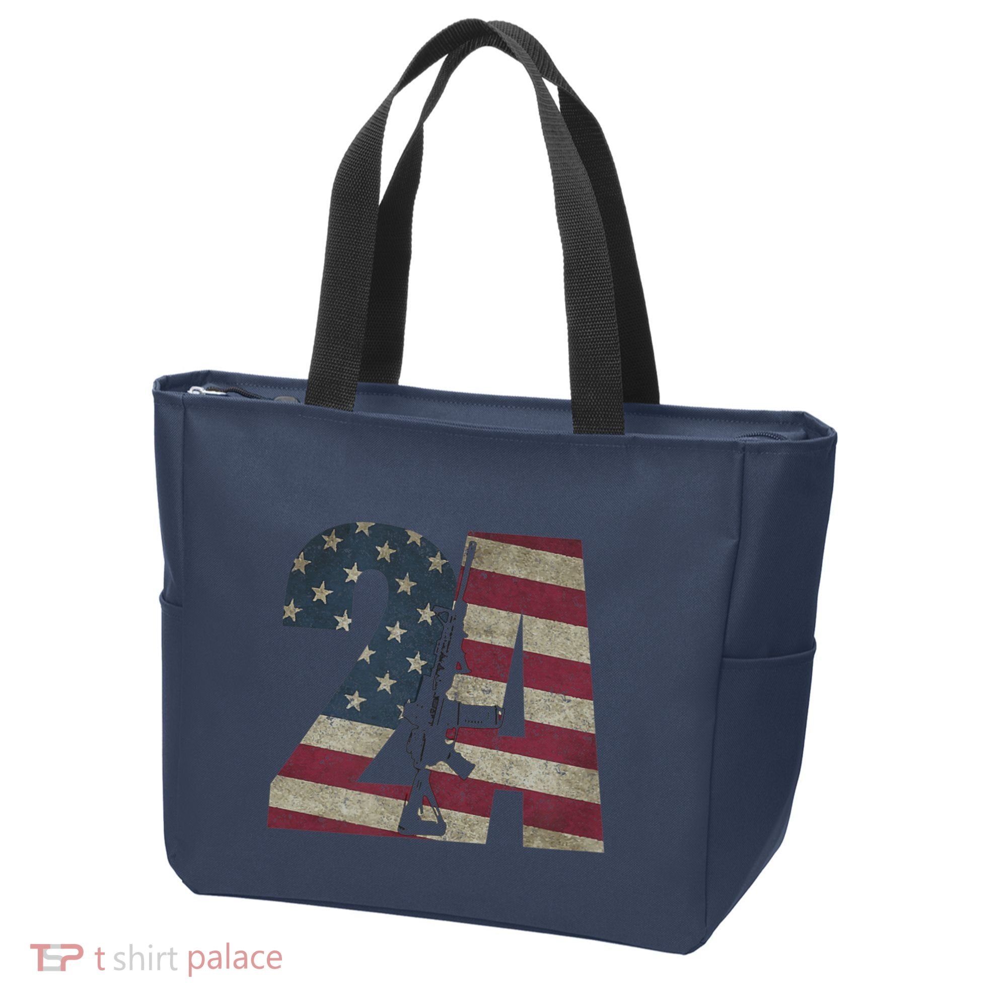 2nd Amendment Patriotic Gun Owner American Flag Rifle Tote Bag