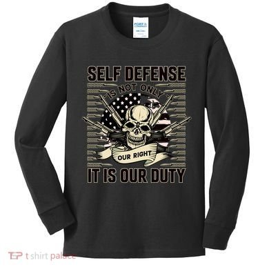 2nd Amendment Self Defense Kids Long Sleeve Shirt