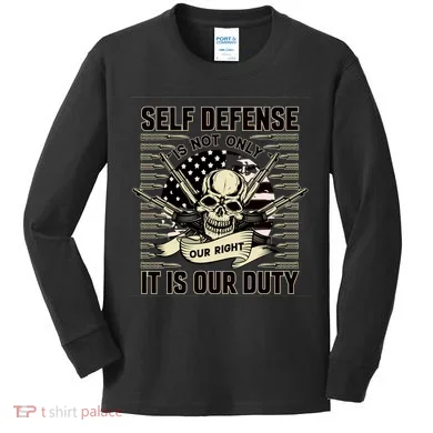 2nd Amendment Self Defense Kids Long Sleeve Shirt