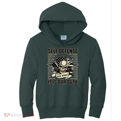 2nd Amendment Self Defense Kids Hoodie