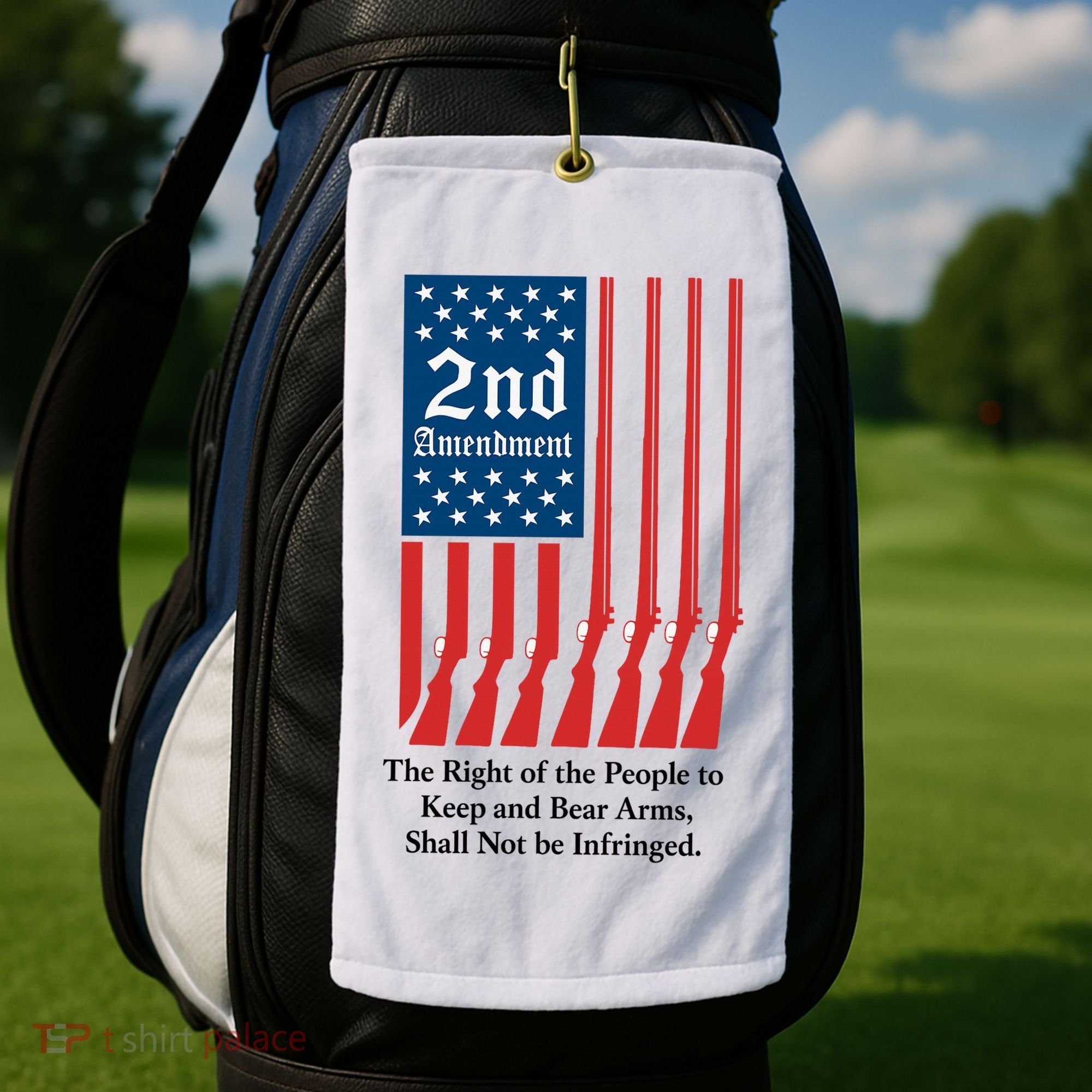 2nd Amendment Script Golf Towel