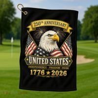250th Anniversary USA 250 Years Independence Freedom Pride Golf Towel thumb 1