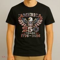 250th Anniversary USA 4th Of July Patriotic Eagle 1776-2026 T-Shirt thumb 3