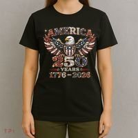 250th Anniversary USA 4th Of July Patriotic Eagle 1776-2026 T-Shirt thumb 4