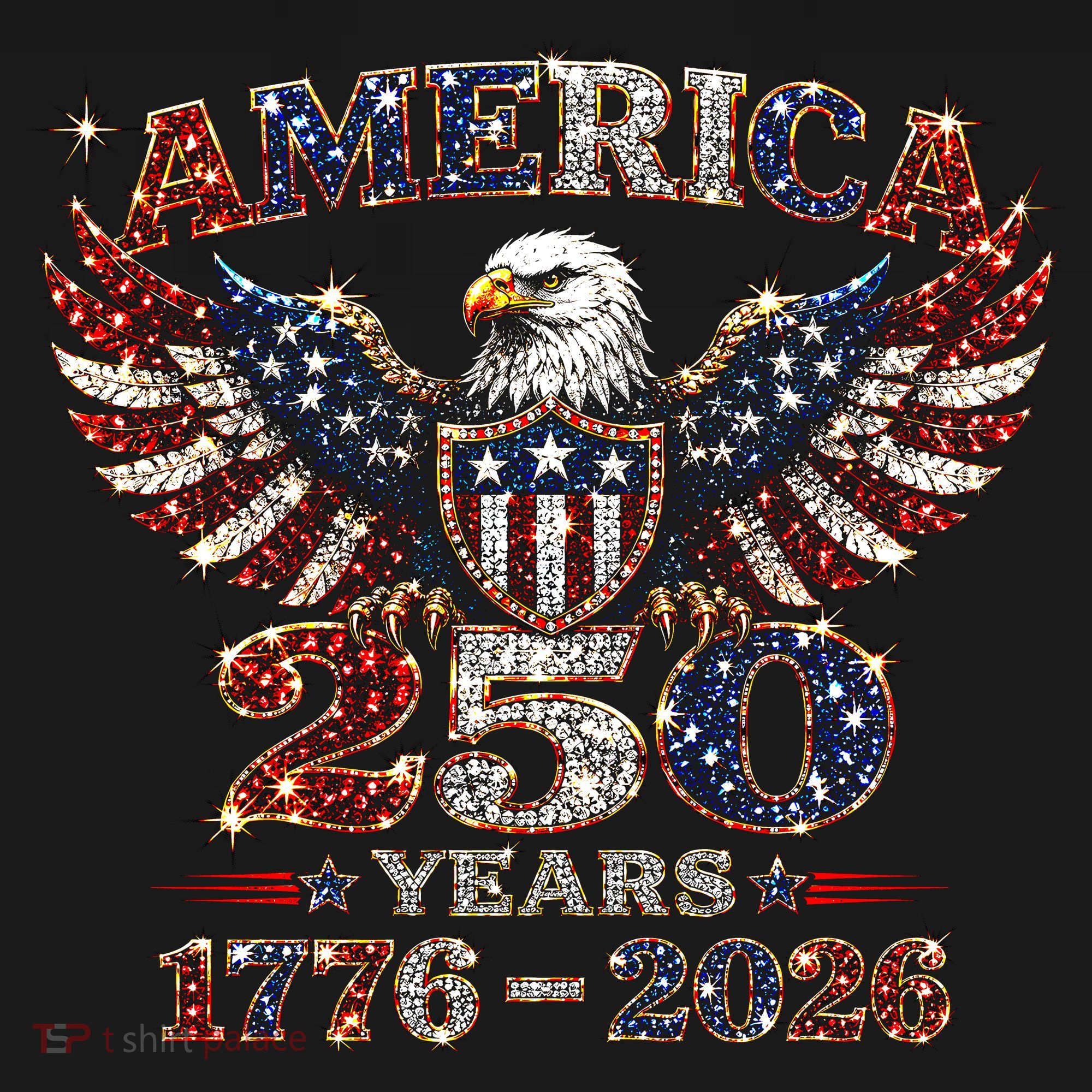 250th Anniversary USA 4th Of July Patriotic Eagle 1776-2026 T-Shirt