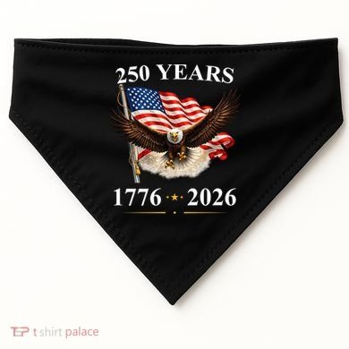 250th Anniversary USA Patriotic Eagle 1776-2026 USA-Made Doggie Bandana