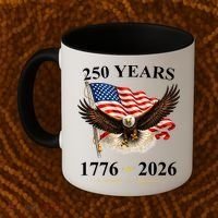 250th Anniversary USA Patriotic Eagle 1776-2026 Coffee Mug thumb 2