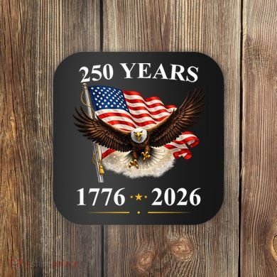 250th Anniversary USA Patriotic Eagle 1776-2026 Coaster