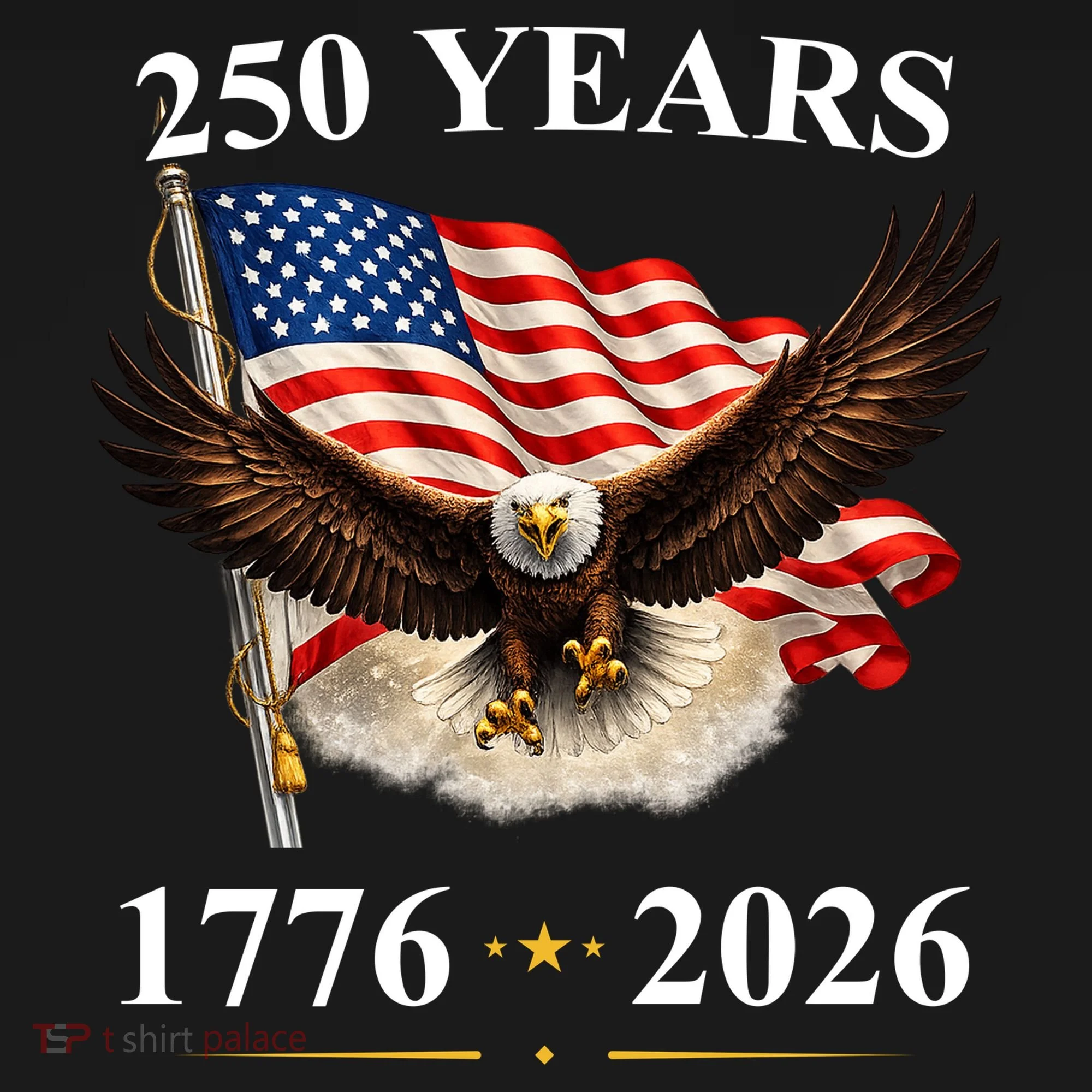250th Anniversary USA Patriotic Eagle 1776-2026 Ornament
