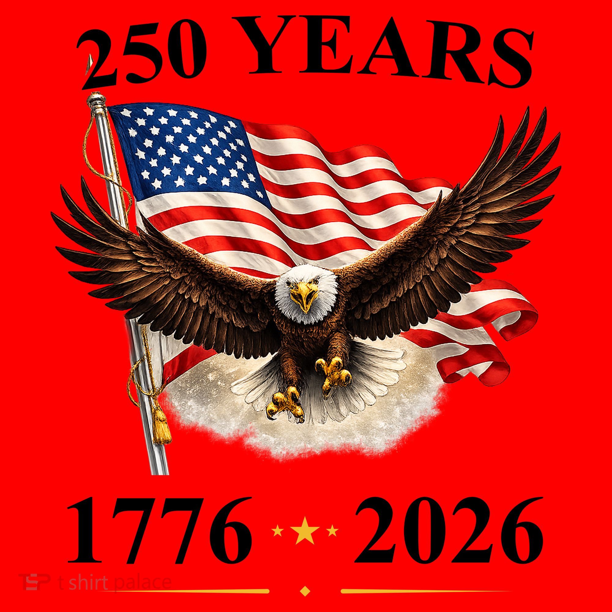250th Anniversary USA Patriotic Eagle 1776-2026 Santa Hat