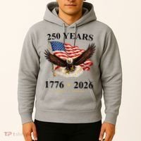 250th Anniversary USA Patriotic Eagle 1776-2026 Hoodie thumb 2