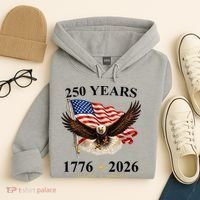 250th Anniversary USA Patriotic Eagle 1776-2026 Hoodie thumb 4
