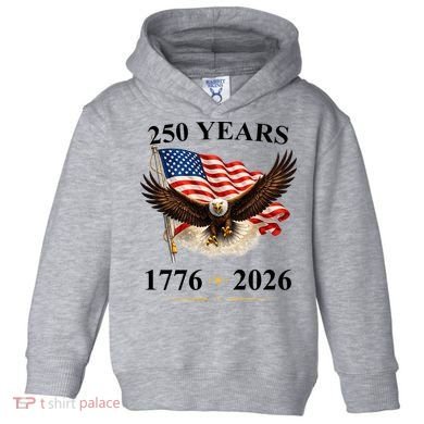 250th Anniversary USA Patriotic Eagle 1776-2026 Toddler Hoodie