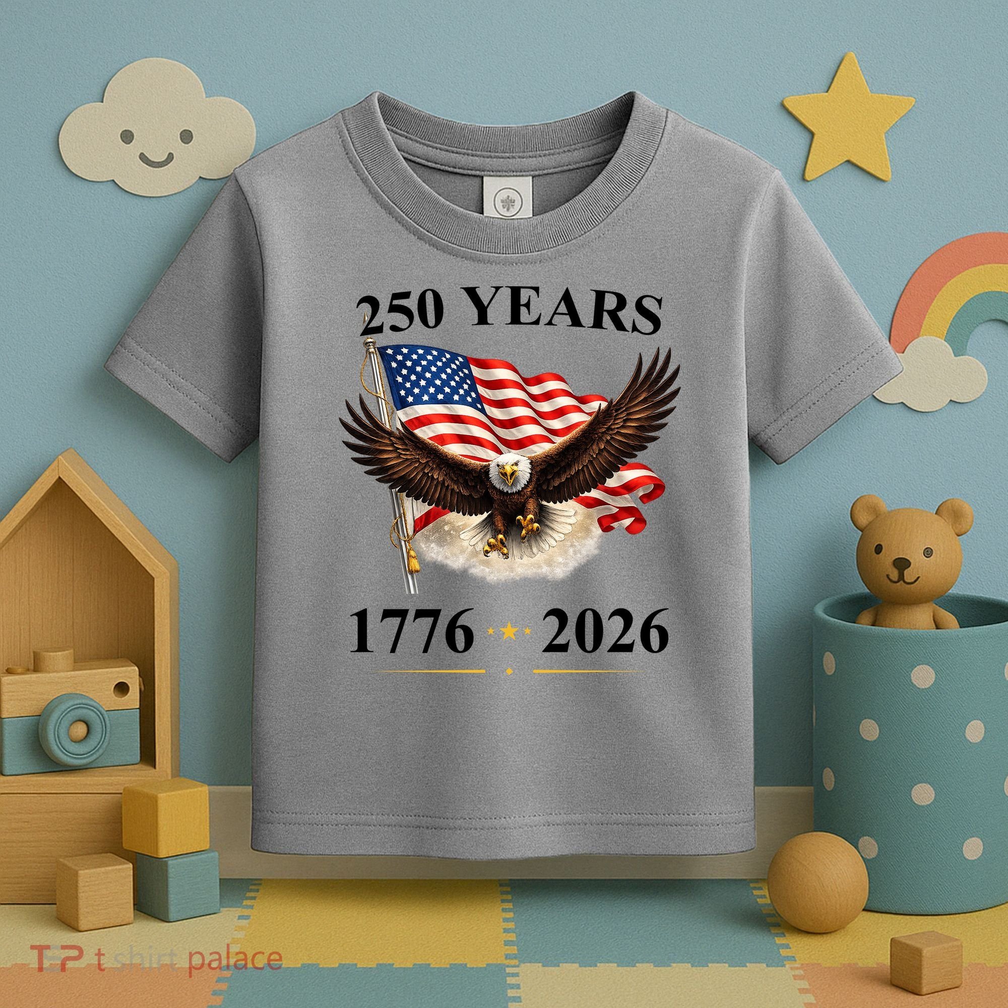 250th Anniversary USA Patriotic Eagle 1776-2026 Toddler T-Shirt