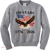 250th Anniversary USA Patriotic Eagle 1776-2026 Kids Sweatshirt thumb 0