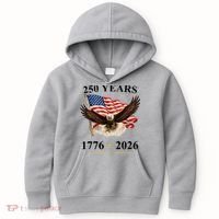 250th Anniversary USA Patriotic Eagle 1776-2026 Kids Hoodie thumb 0