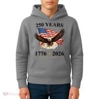 250th Anniversary USA Patriotic Eagle 1776-2026 Kids Hoodie thumb 4