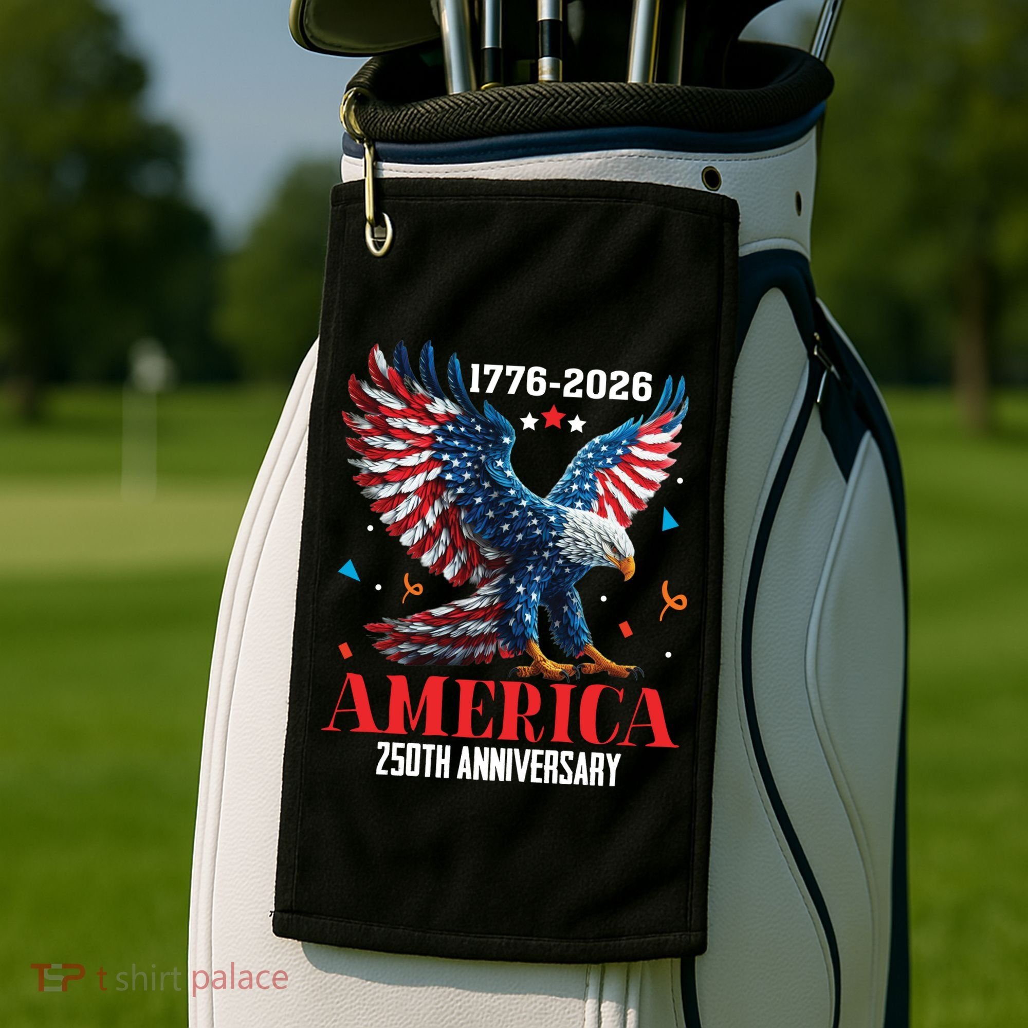 250 Anniversary USA Eagle 1776-2026 American Patriotic Golf Towel