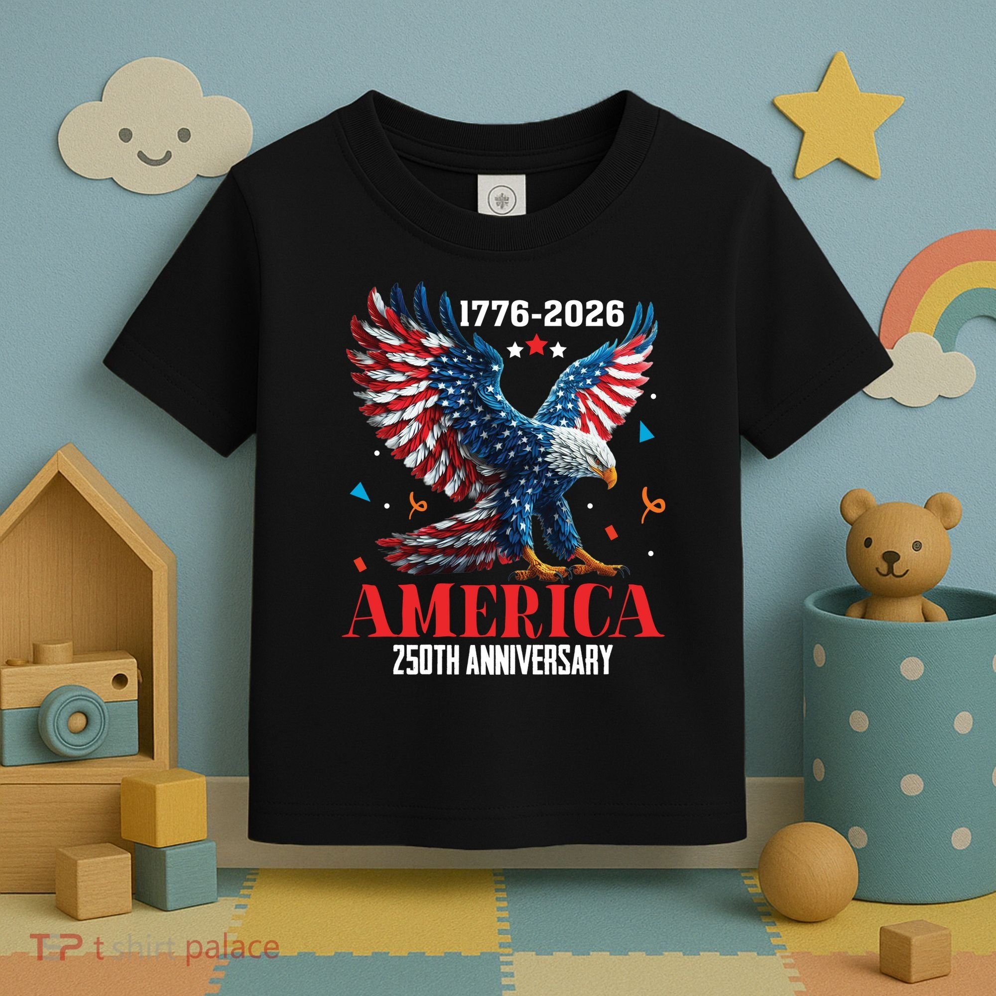 250 Anniversary USA Eagle 1776-2026 American Patriotic Toddler T-Shirt