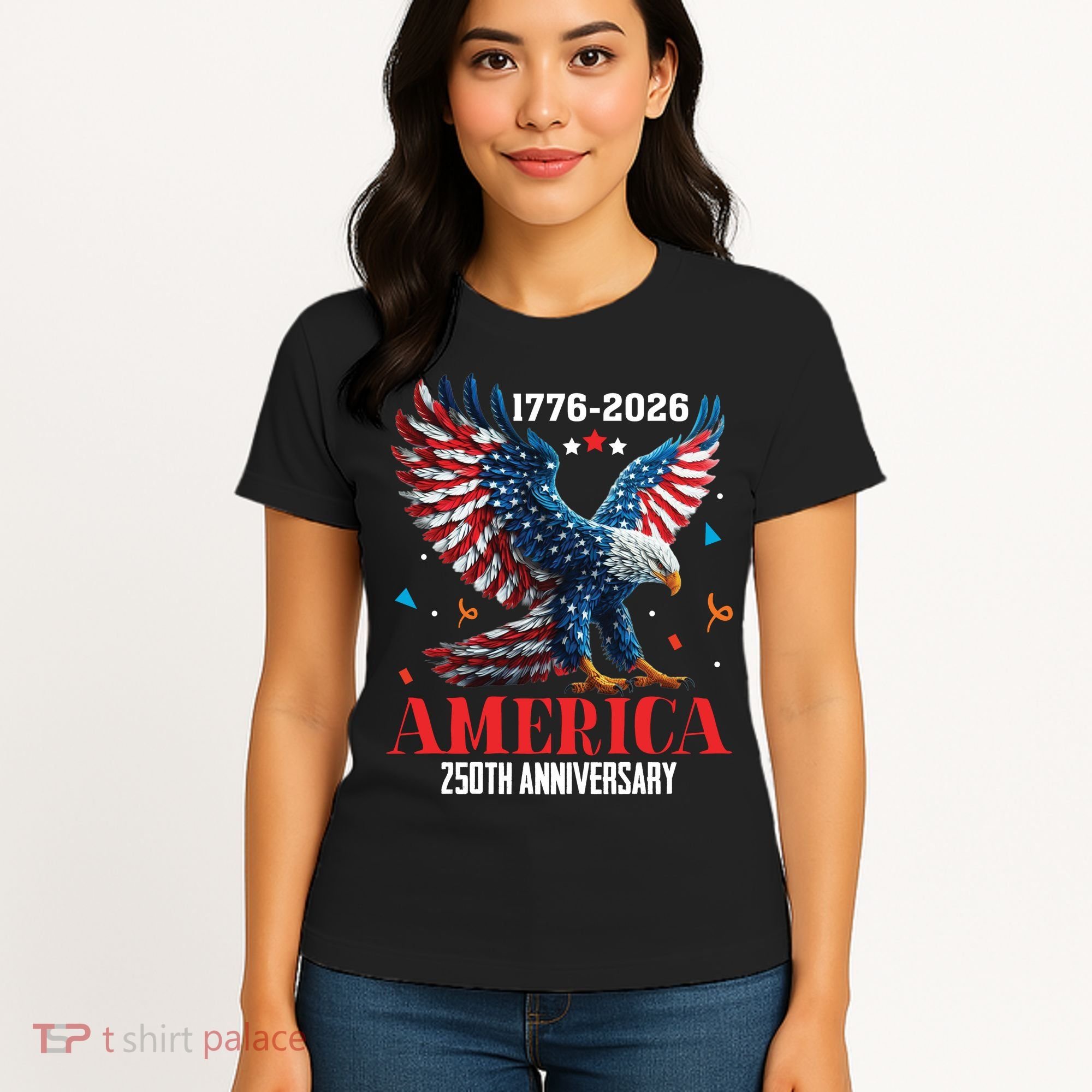250 Anniversary USA Eagle 1776-2026 American Patriotic Women's T-Shirt