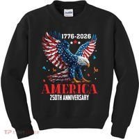 250 Anniversary USA Eagle 1776-2026 American Patriotic Kids Sweatshirt thumb 0
