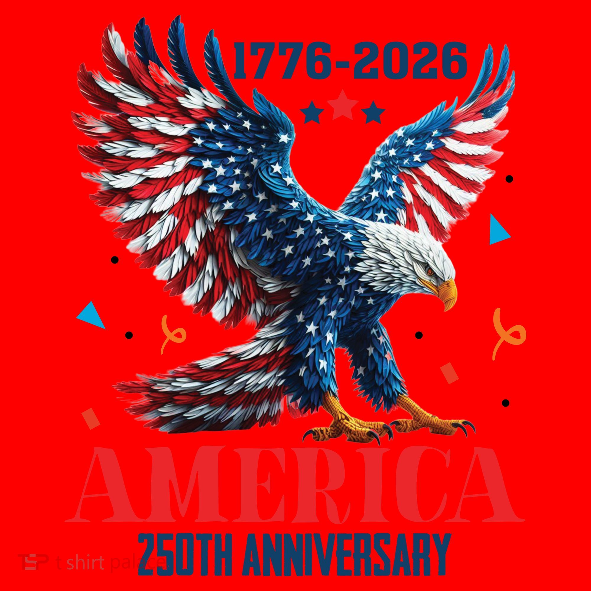 250 Anniversary USA Eagle 1776-2026 American Patriotic Santa Hat