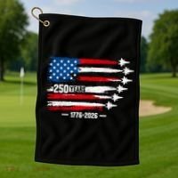 250th Anniversary USA Patriotic 250 Years American Golf Towel thumb 1