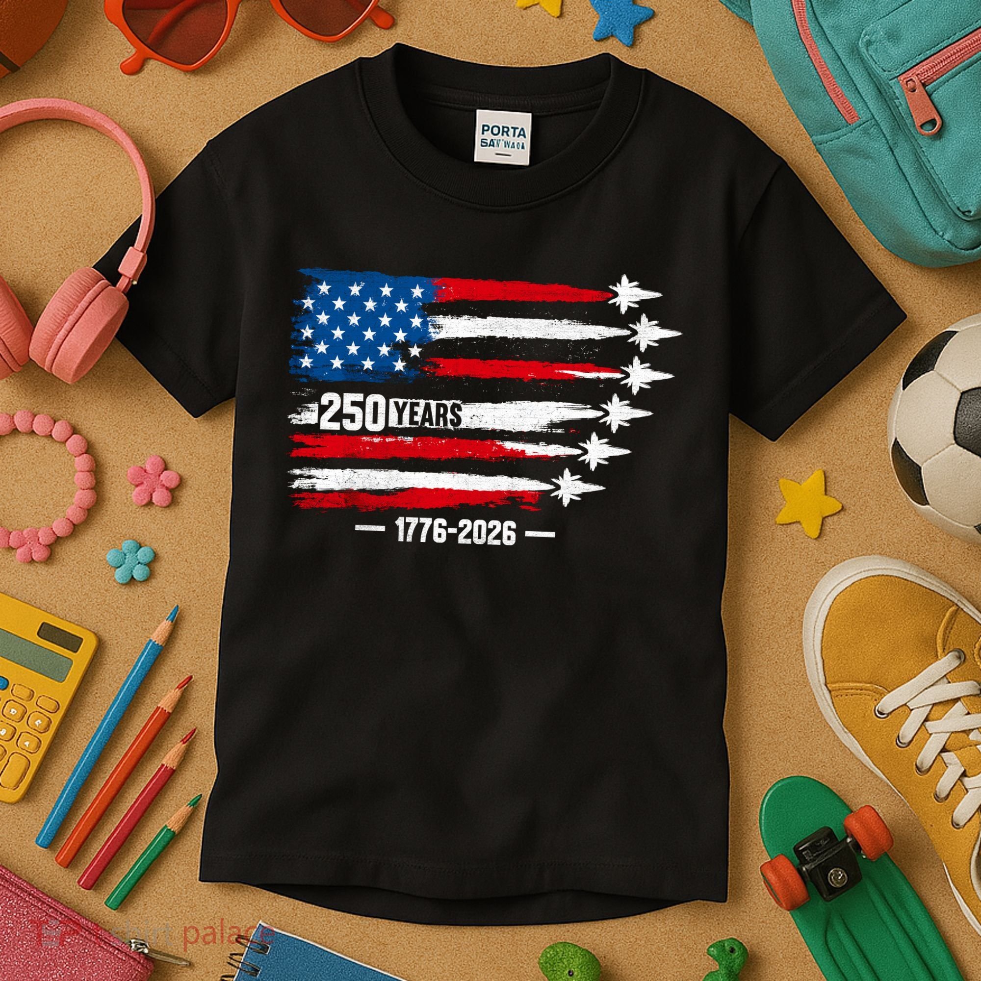 250th Anniversary USA Patriotic 250 Years American Kids T-Shirt