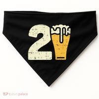 21 Beer 21st Birthday Bday Party Year Old USA-Made Doggie Bandana thumb 0